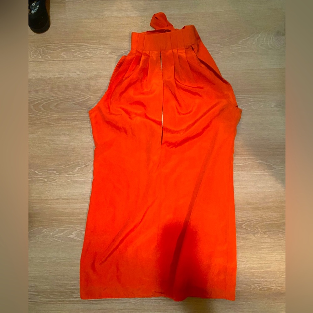 Vibrant Orange Halter Dress